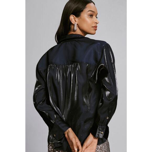 Pilcro Long-Sleeve Shine Blouse - New Medium - Picture 4 of 5